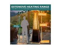 42000 Btu Outdoor Black Pyramid Patio Heater with Cover