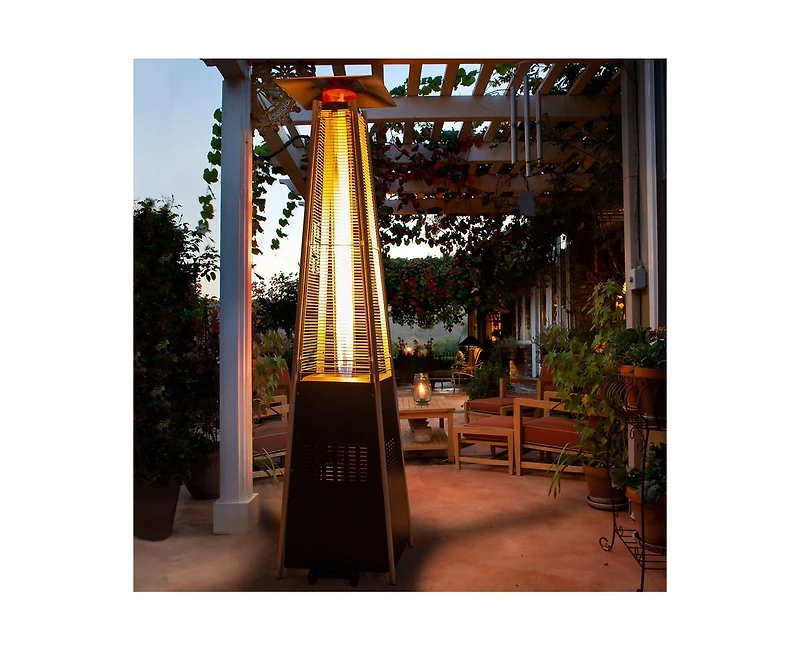 42000 Btu Outdoor Black Pyramid Patio Heater with Cover