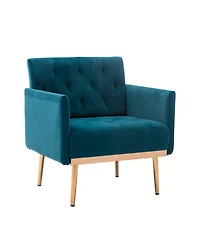 Mondawe Orange Accent Chair ,leisure single sofa with Rose Golden feet