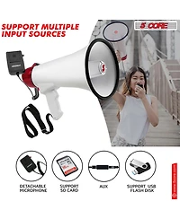 5Core Megaphone Bullhorn Speaker 50W Bull Horn Cheer Megafono 300 Meter
