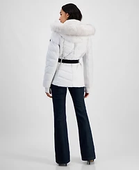 Michael Michael Kors Womens Detail Back Hooded Puffer Coat, Created for Macys