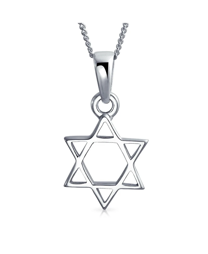 Bling Jewelry Hanukkah Magen Star of David Pendant Necklace Religious Judaic Jewelry Bat Mitzvah .925 Sterling Silver