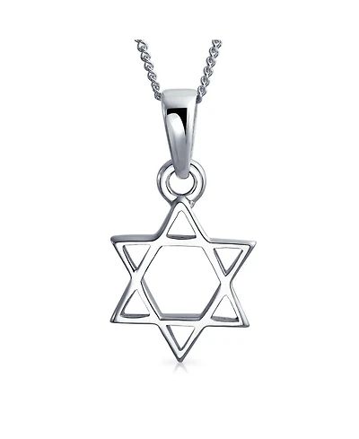 Bling Jewelry Hanukkah Magen Star of David Pendant Necklace Religious Judaic Jewelry Bat Mitzvah .925 Sterling Silver