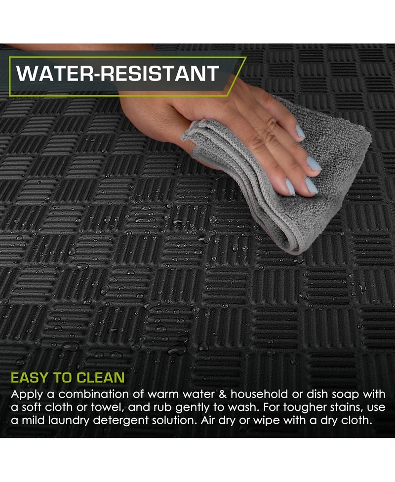 ProsourceFit Checkered Puzzle Exercise Mat 1-in, 24 Sq Ft - 6 Tiles