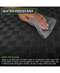 ProsourceFit Checkered Puzzle Exercise Mat 1-in, 24 Sq Ft - 6 Tiles