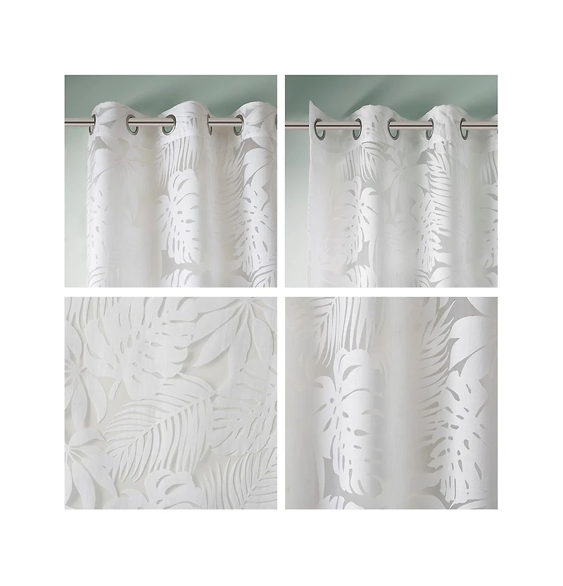 Madison Park Leilani Palm Leaf Burnout Window Sheer Curtain