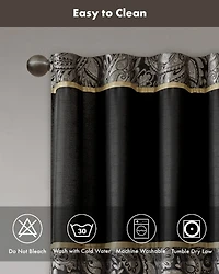 Madison Park Aubrey Jacquard Room Darkening Curtains, Faux Silk Paisley for Bedroom and Living Room, inch length 2 panels set