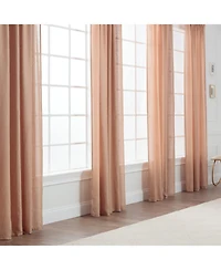 Chanasya Premium 2-Panel Faux Belgian Flax Textured Semi Sheer Curtains