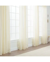 Chanasya Premium 2-Panel Faux Belgian Flax Textured Semi Sheer Curtains