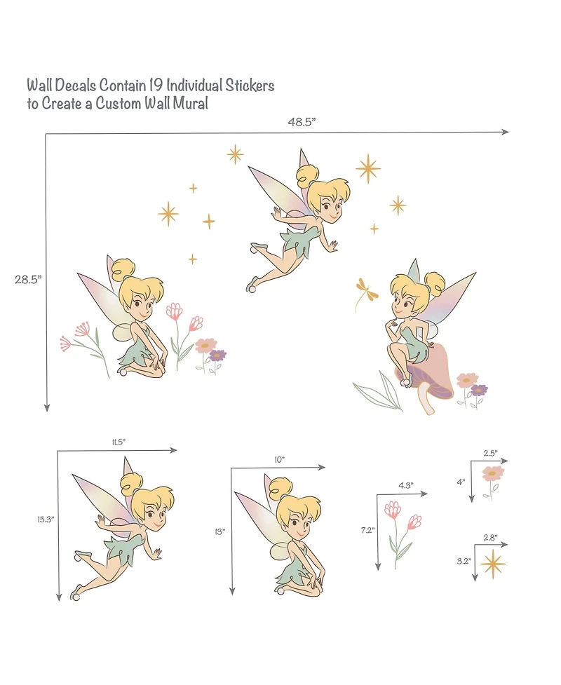 Bedtime Originals Disney Baby Tinker Bell Garden/Floral Wall Decals/Stickers