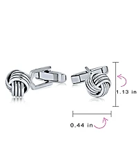 Bling Jewelry Twist Love Knot Woven Braided Cable Ball Shirt Cufflinks Executive Groom Gift .925 Sterling Silver Hinge Bullet Back