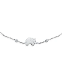 Bling Jewelry Delicate Zoo Animal Lucky Station Ball Beads Spacers Multi Charm Elephant Bracelet .925 Sterling Silver 7.5 Inch