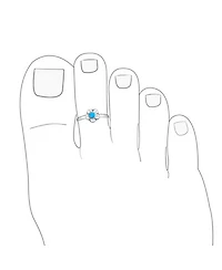 Bling Jewelry Sun Flower Blue Stabilized Turquoise Midi Thin Band Toe Ring Western Jewelry .925 Silver Sterling Adjustable