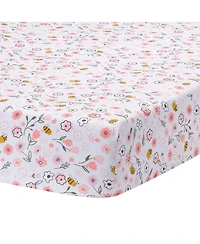 Lambs & Ivy Little Garden 3-Piece Embroidered Floral Baby Crib Bedding Set