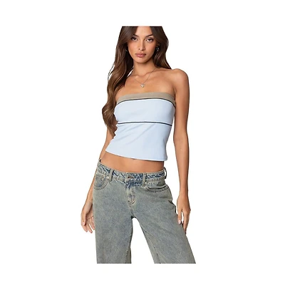 Edikted Womens Ciara Ribbed Tube Top