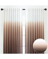 Chanasya Premium 2-Panel Gradient Ombre Faux Belgian Flax Semi Sheer Curtains