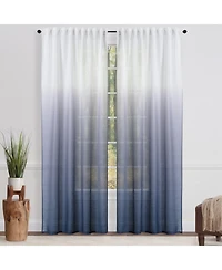 Chanasya Premium 2-Panel Gradient Ombre Faux Belgian Flax Semi Sheer Curtains - for Windows Living Room Bedroom