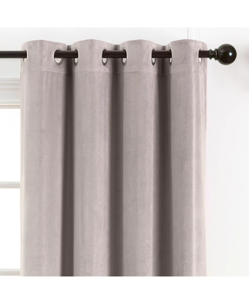 Chanasya Premium Taupe Velvet Curtains Panel Set 2 -Piece