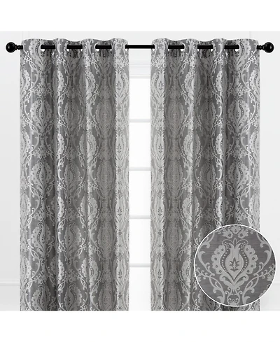 Chanasya Premium Damask Pattern Luxury Beige Curtains