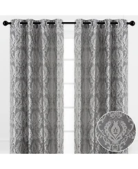 Chanasya Premium Damask Pattern Luxury Beige Curtains