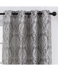 Chanasya Premium Damask Pattern Luxury Beige Curtains - 84 Inch Panels with Grommets for Living Room Windows Bedroom Kitchen Dining