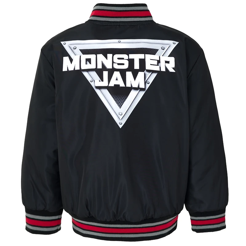 Monster Jam Boys Zip Up Varsity Bomber Jacket