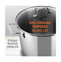 NutriChef Stainless Steel Cookware Stockpot - 8 Quart, Heavy Duty Induction Pot, Stock Pot With Lid