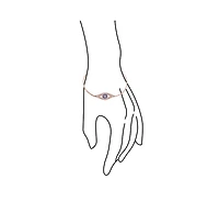 Bling Jewelry Delicate Minimalist Protection Amulet Cubic Zirconia Pave Cz Navy Blue Evil Eye Charm Bracelet Rose Gold Plated .925 Sterling Silver