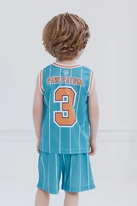 Paw Patrol Boys Mesh Jersey Tank Top and Basketball Shorts Athletic Outfit Set