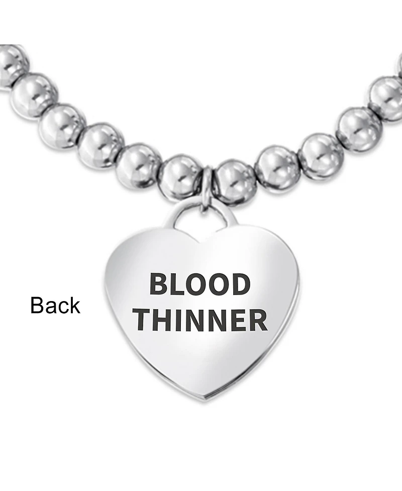 Bling Jewelry Blood Thinner Medical Alert Id Bracelet Heart Pink Cancer Ribbon