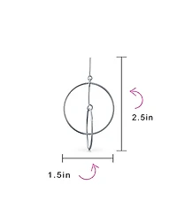 Bling Jewelry Minimalist Geometric Round Thin One Two Open Interlocking Circle Dangle Earrings .925 Sterling Silver 2.5 Inch Diameter