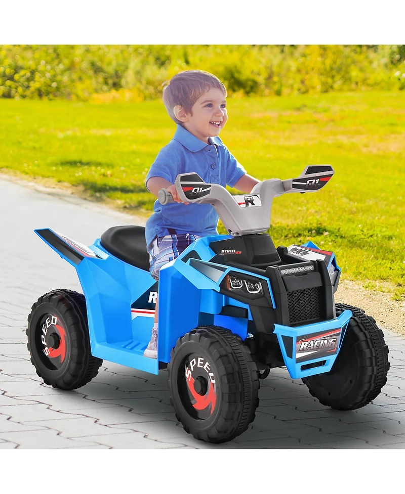 Gymax Kids Electric Ride On Atv Toy 6V Battery Powered Vehicle w/ Direction Control Rose Red