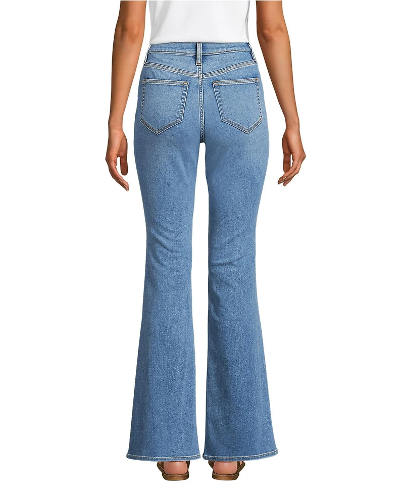 Lands' End Women's Recover Denim High Rise Skinny Flare Jeans