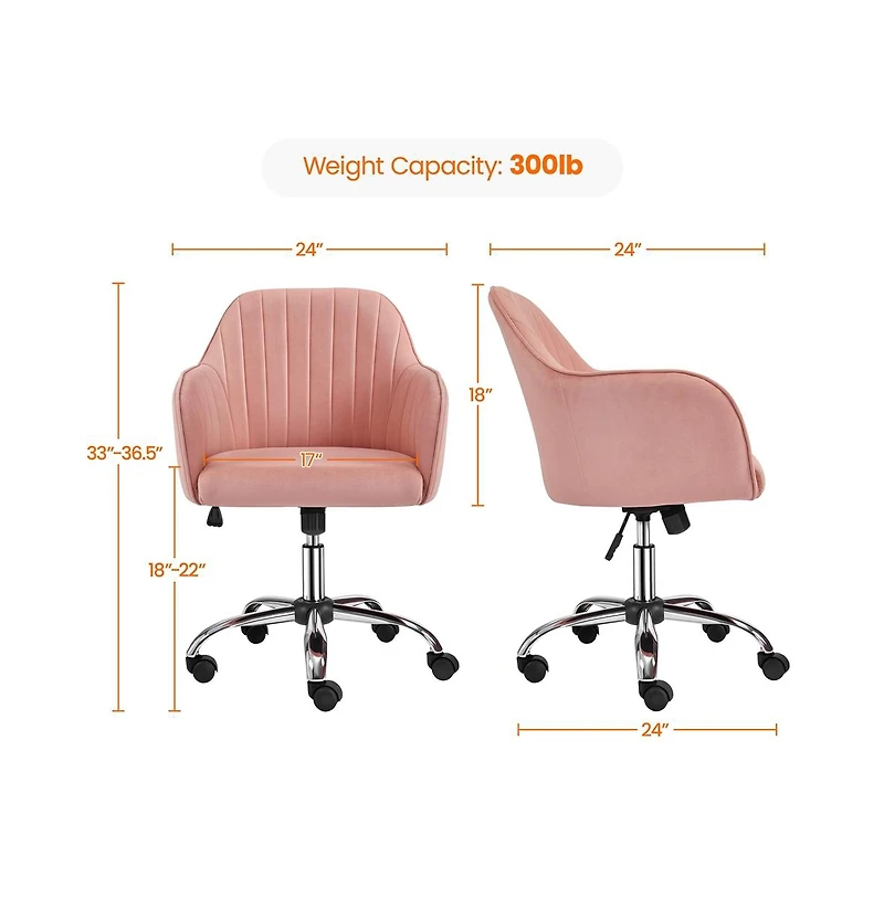 Yaheetech Modern Desk Chair Height-Adjustable Computer