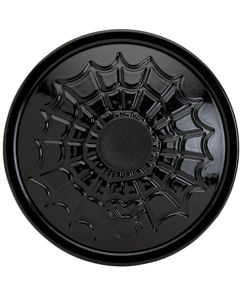 Smith and Clark Iron Works Enameled Cast Iron 3-Qt. Spider Web Dutch Oven