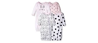 Gerber Baby Girls 4-Pack Gowns, Golden Floral, 0-6 Months