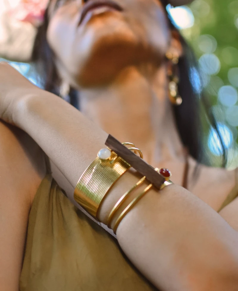Nectar Nectar New York 18K Gold Plated Tuatara Cuff Bracelet