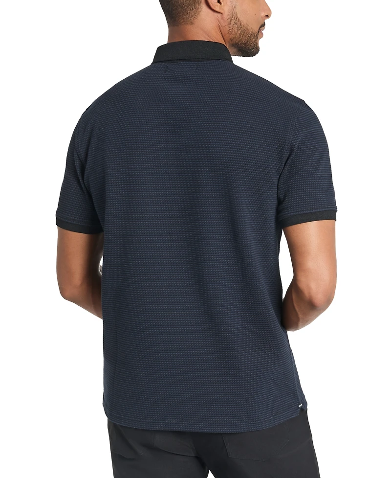 Kenneth Cole Men's Slim-Fit 4-Way Stretch Textured-Knit Polo Shirt