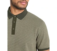 Kenneth Cole Men's Slim-Fit 4-Way Stretch Textured-Knit Polo Shirt