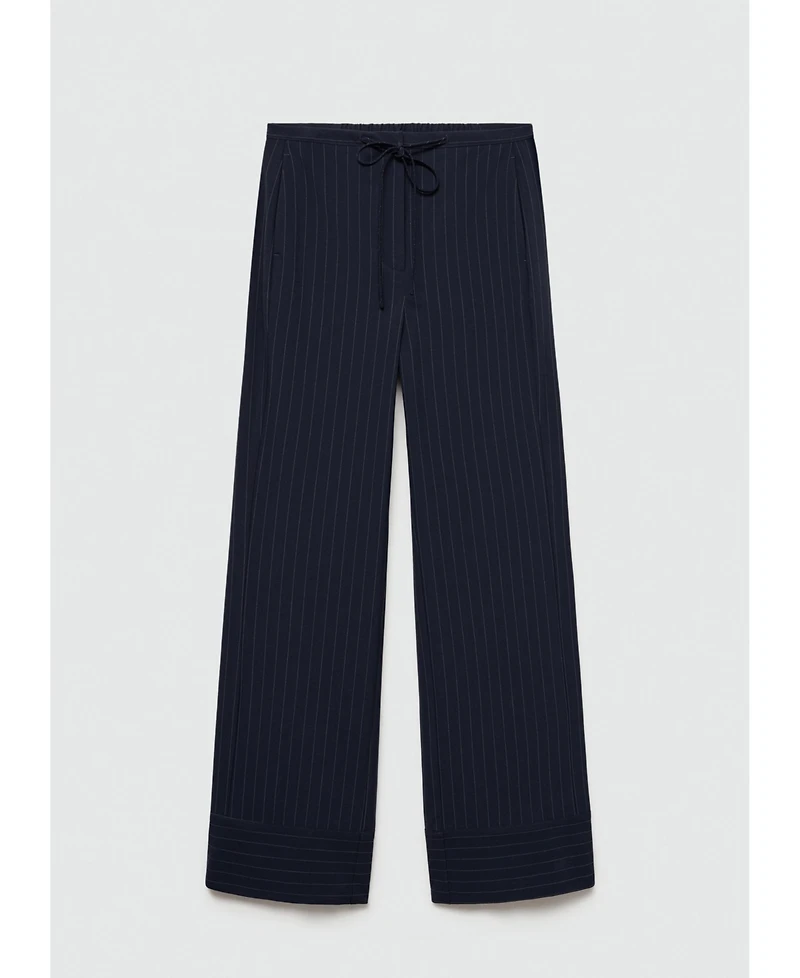 Mango Women's Chalk-Stripe Straight Trousers