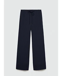 Mango Women's Chalk-Stripe Straight Trousers