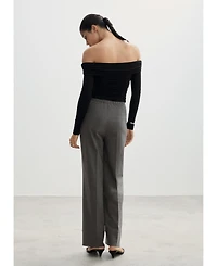 Mango Women's Chalk-Stripe Straight Trousers