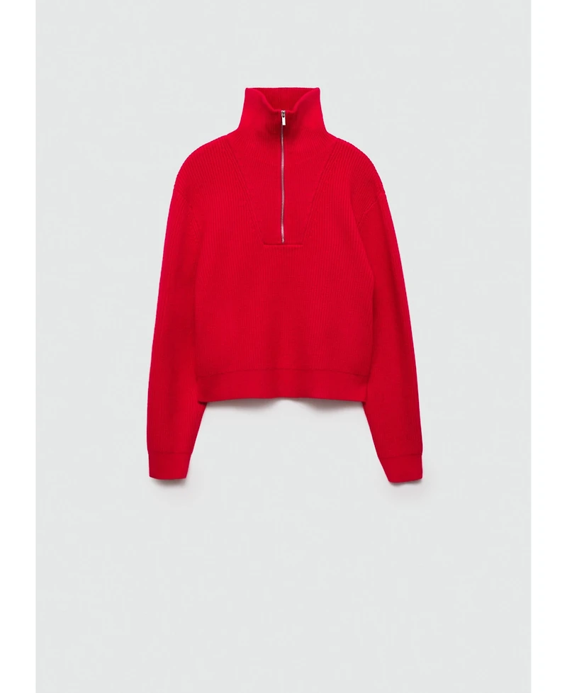 Mango Women's Zip Neck Jumper