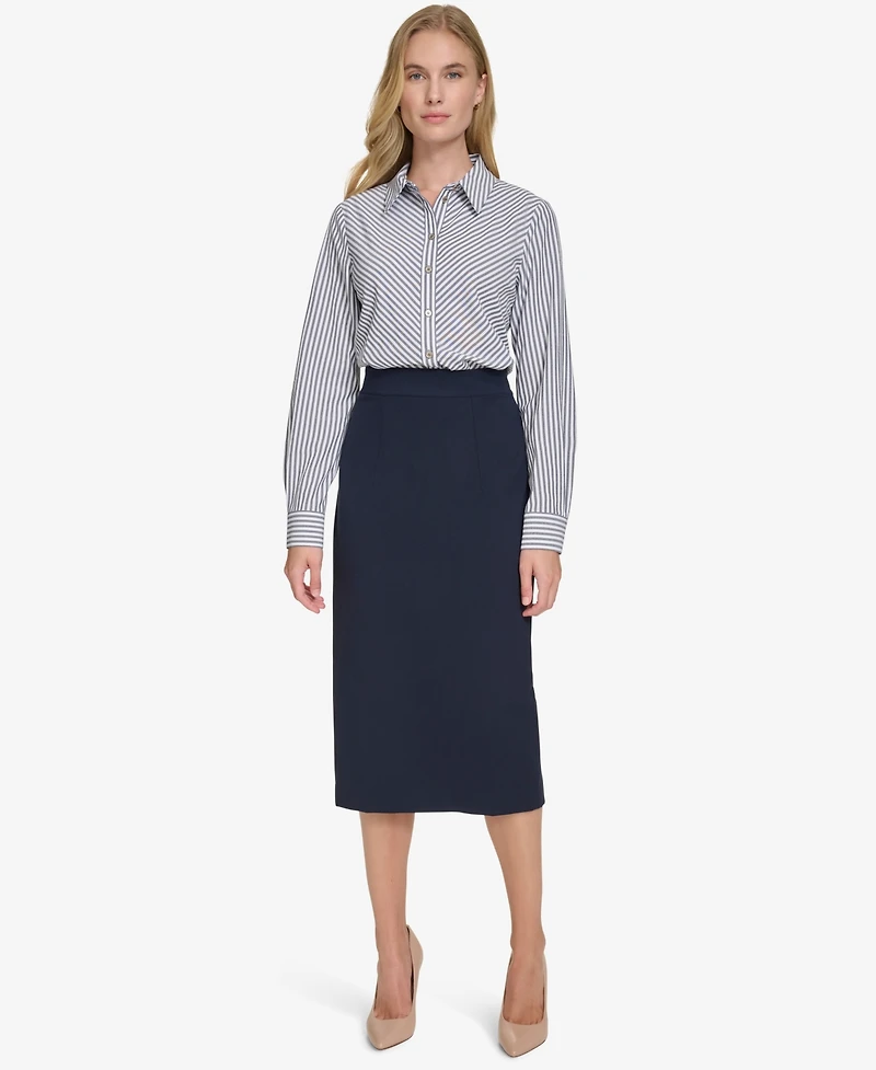 Tommy Hilfiger Women's Strip-Print Button-Front Shirt