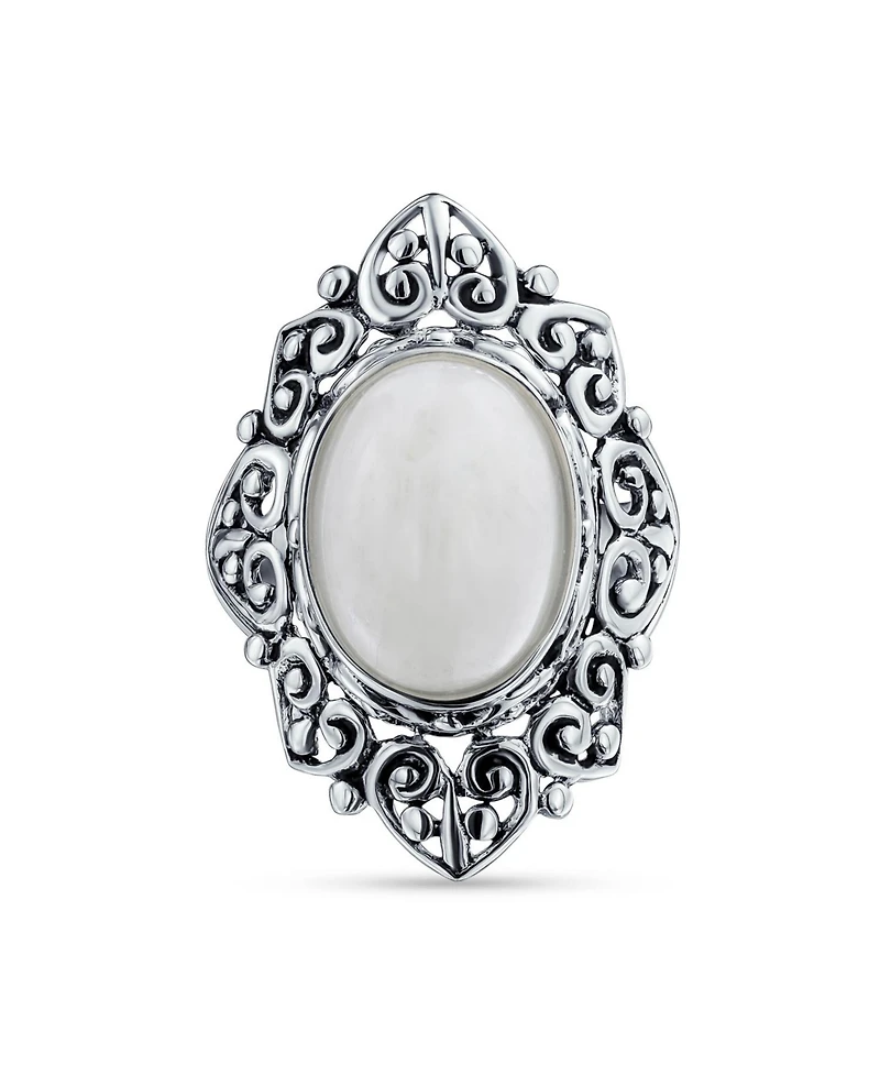 Bling Jewelry Western Large Filigree Oval Cabochon Armor Full Finger Statement Blue Natural Turquoise Ring Oxidized .925 Sterling Silver