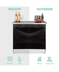 Best Choice Products Portable Pop-Up Bar Table for Indoor/Outdoor, Party, Picnic w/ Carrying Case, Removable Skirt