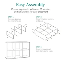 Best Choice Products 6-Cube Bookshelf, 13.5in Display Storage System, Organizer w/ Removable Back Panels
