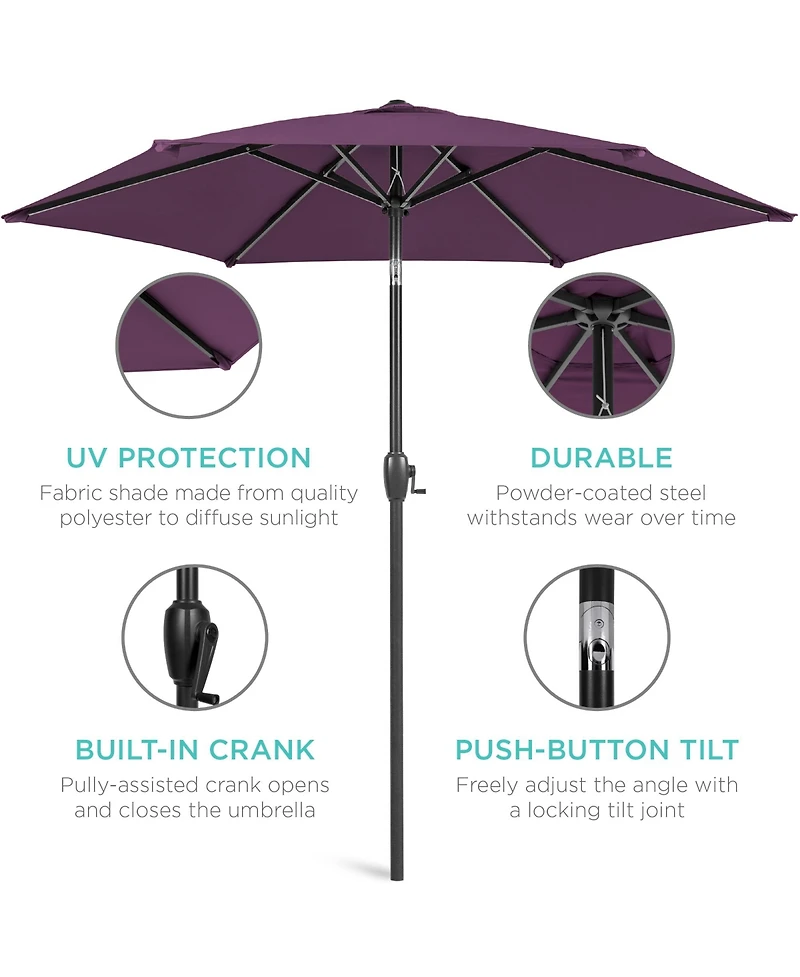 Best Choice Products 7.5ft Heavy-Duty Outdoor Market Patio Umbrella w/ Push Button Tilt