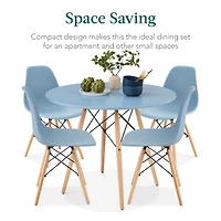Best Choice Products 5-Piece Compact Mid-Century Modern Dining Set w/ 4 Chairs