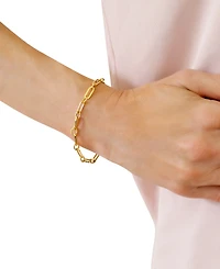 Italian Gold Polished & Twist Paperclip Link Chain Bracelet in 14k Gold
